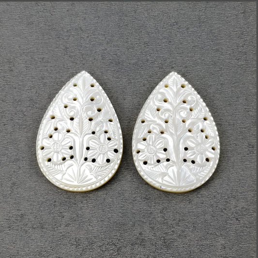 mother of pearl pear carving
