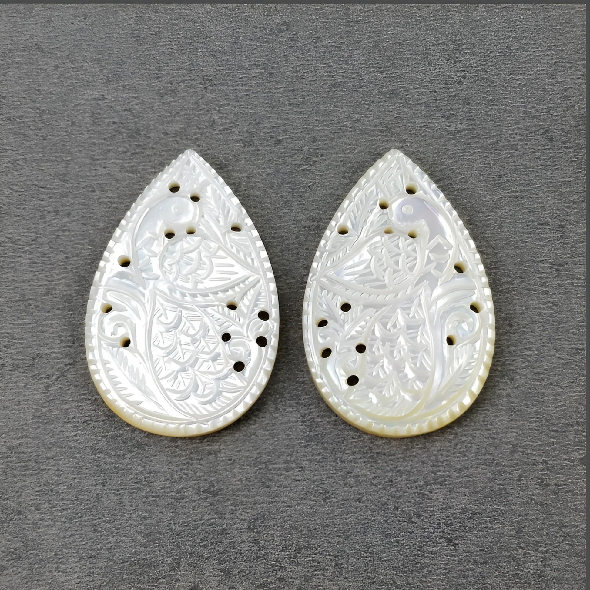 mother of pearl pear carving