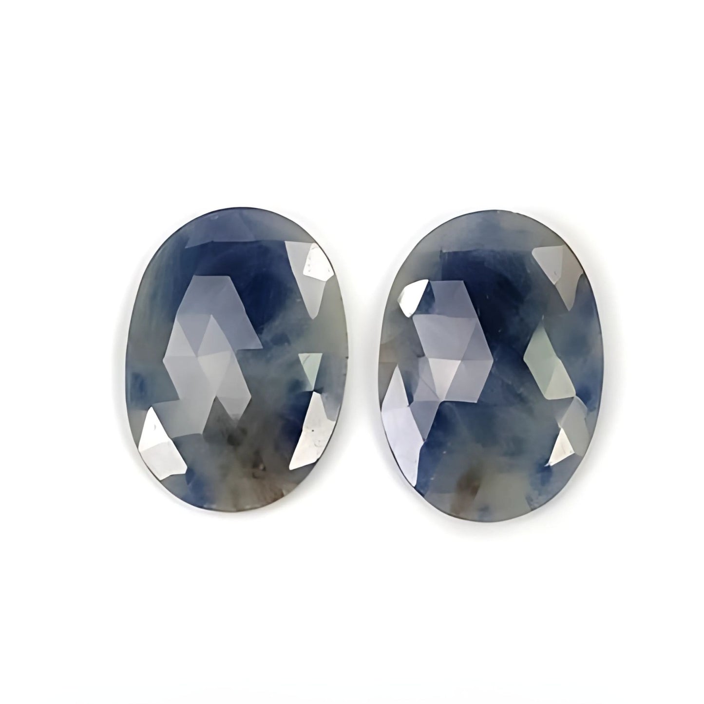 30.50cts Natural Untreated Multi Sapphire Gemstone Oval Shape Rose Cut Slices Pair