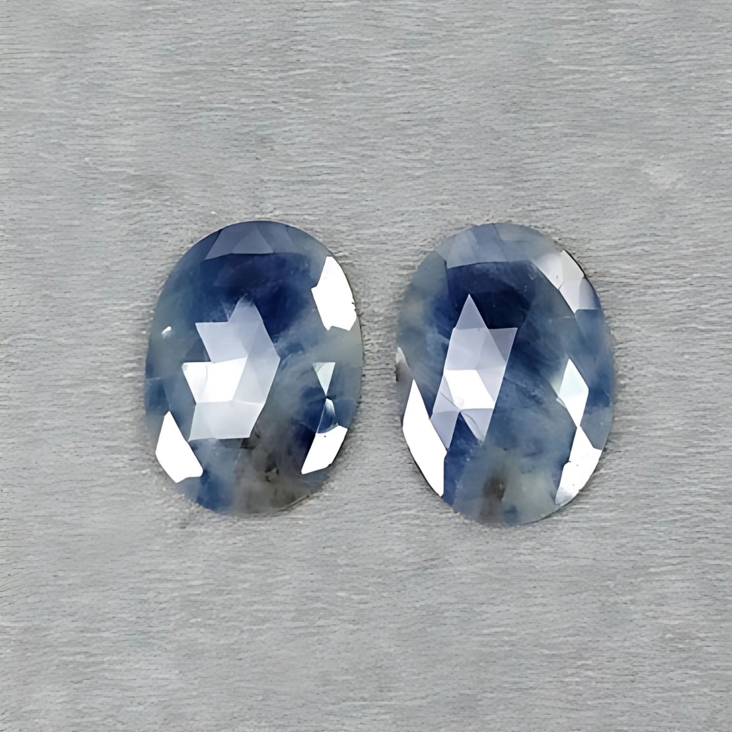 30.50cts Natural Untreated Multi Sapphire Gemstone Oval Shape Rose Cut Slices Pair