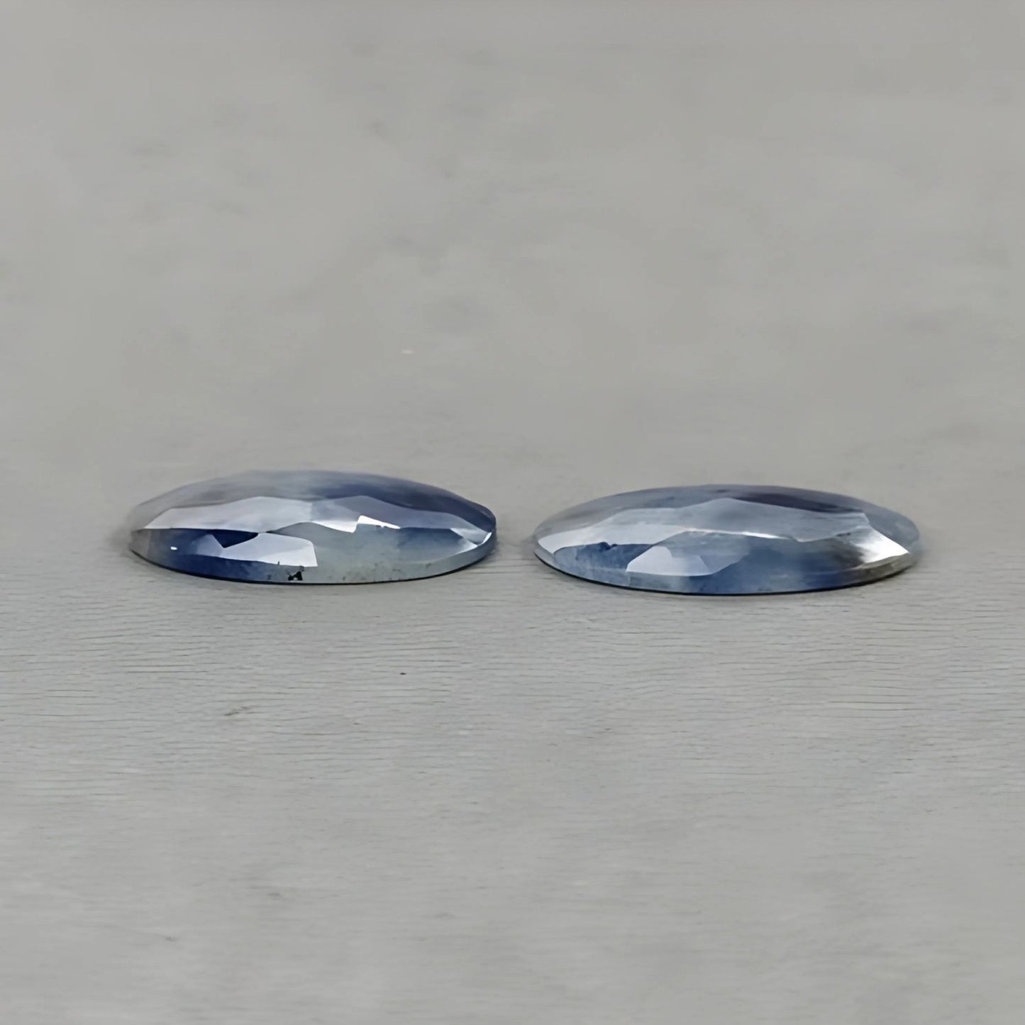 30.50cts Natural Untreated Multi Sapphire Gemstone Oval Shape Rose Cut Slices Pair