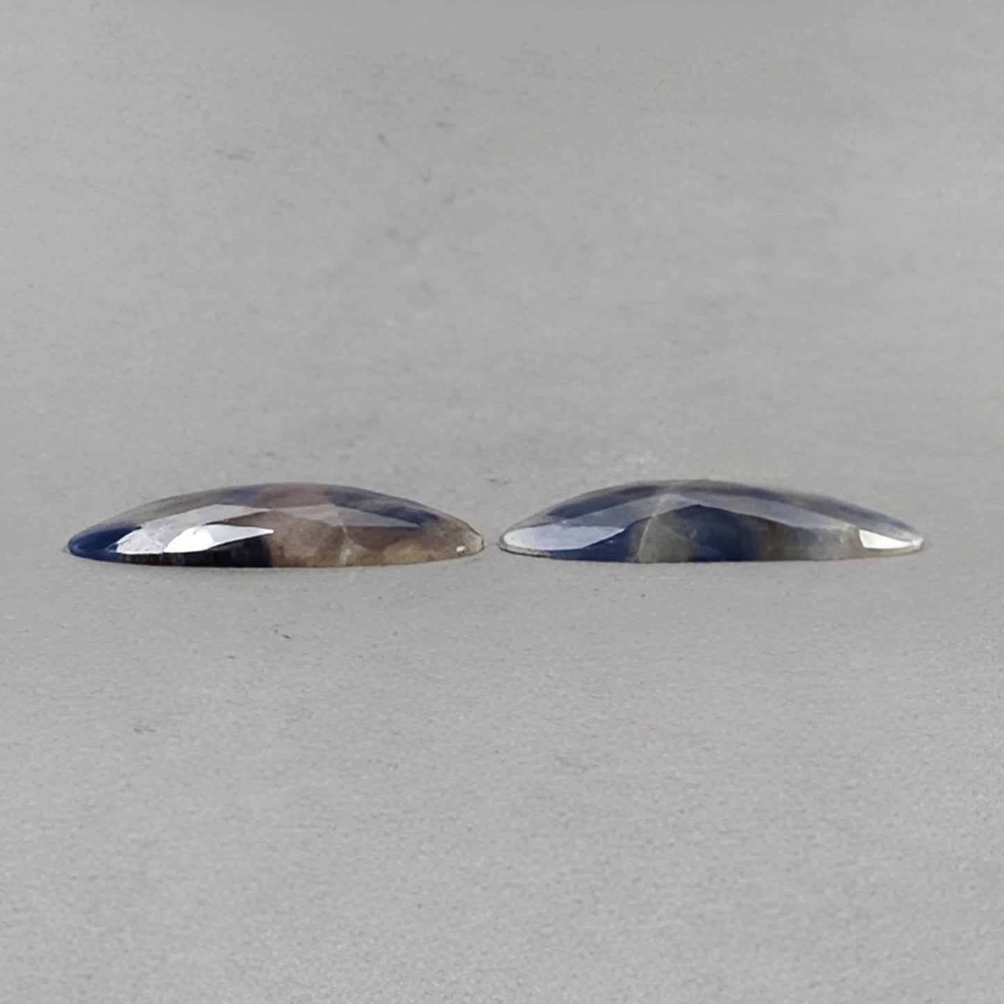 56.00cts Natural Untreated Multi Sapphire Gemstone Fancy Shape Rose Cut Slices Pair