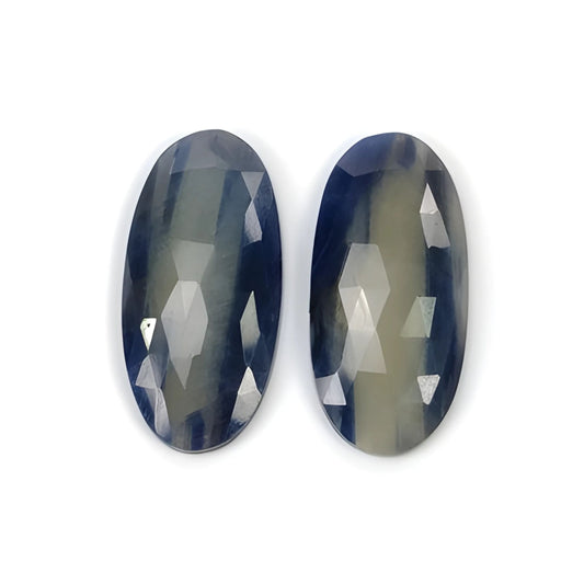 Pierre précieuse multi-saphir à dos plat