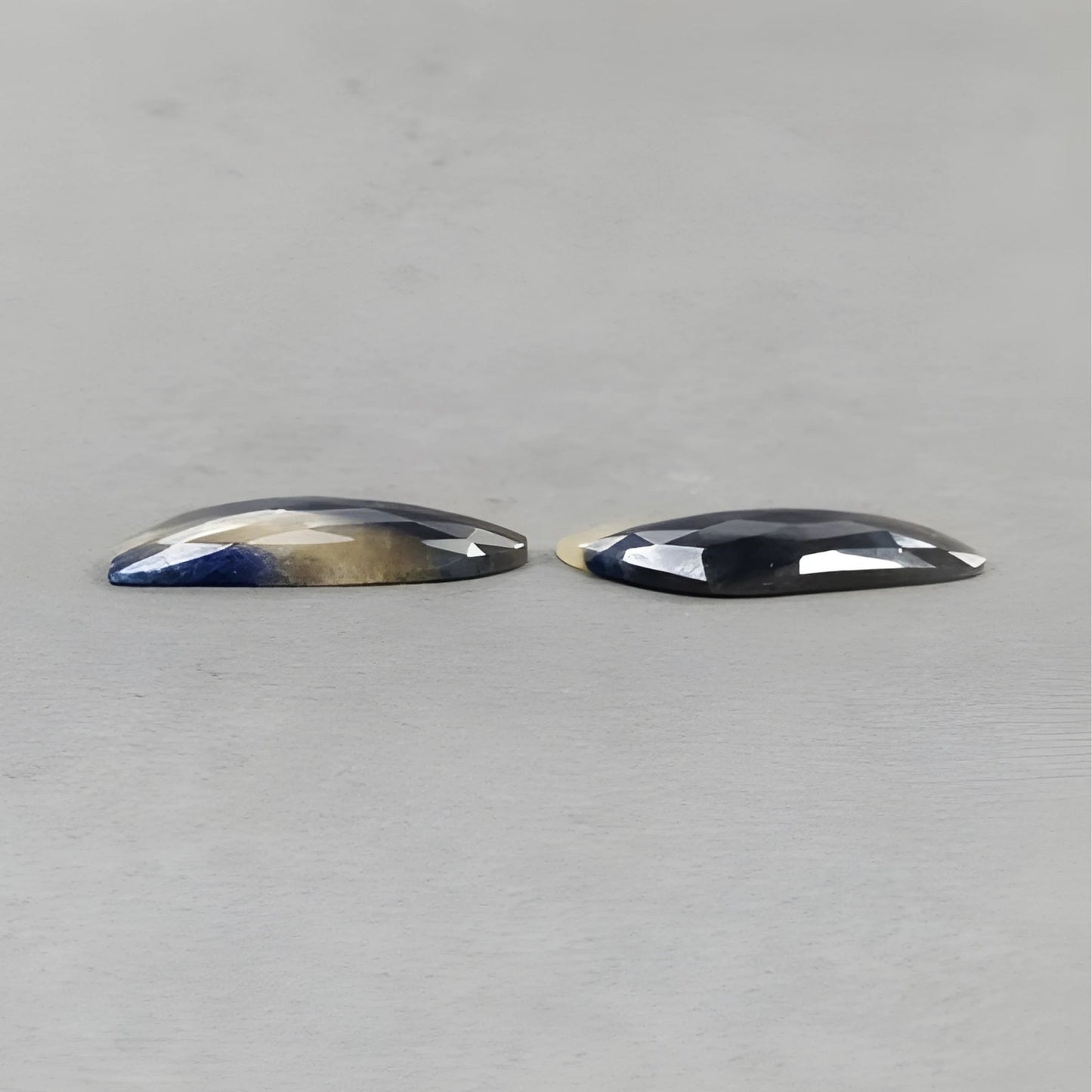 34.00cts Natural Untreated Multi Sapphire Gemstone Fancy Shape Rose Cut Slices Pair