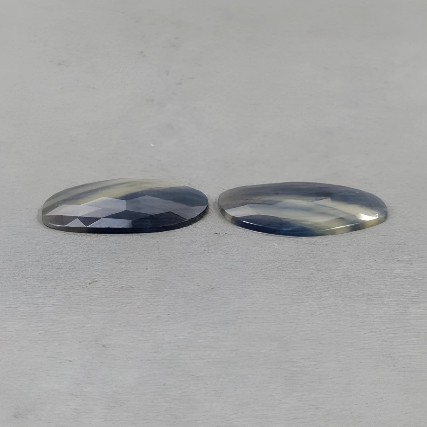 58.00cts Natural Untreated Multi Sapphire Gemstone Fancy Shape Rose Cut Slices Pair