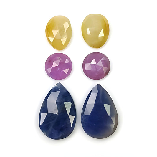 Tranches de rose multi-saphir coupées