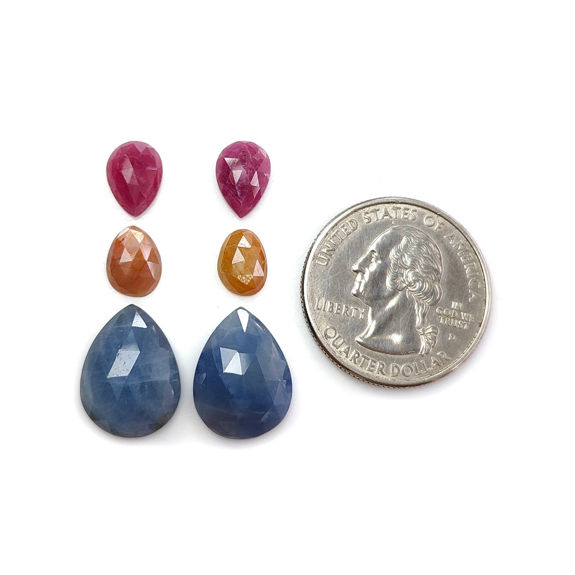 Gemas de zafiro multicolor talla rosa