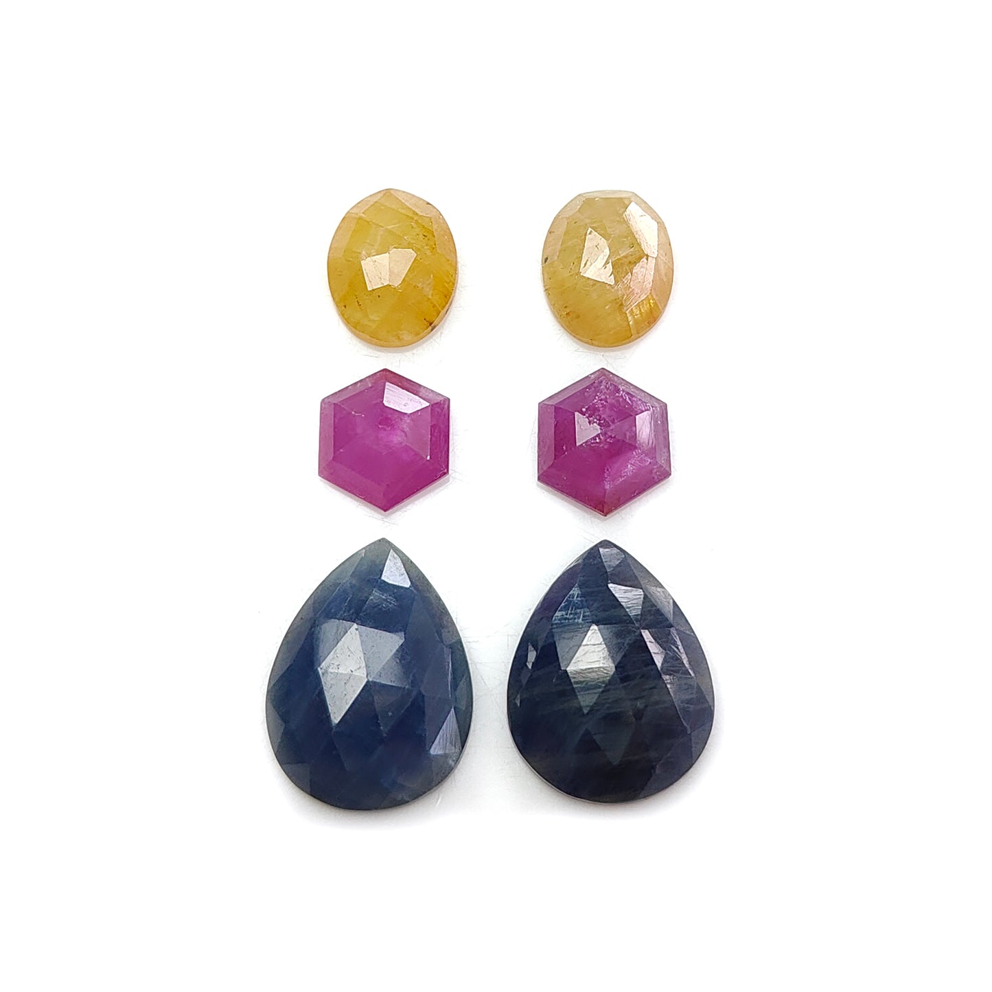 multi sapphire rose cut gemstone