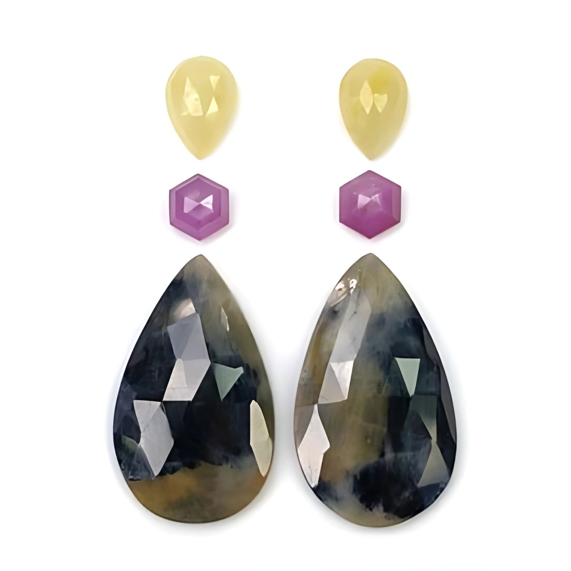 Tranches de rose multi-saphir coupées