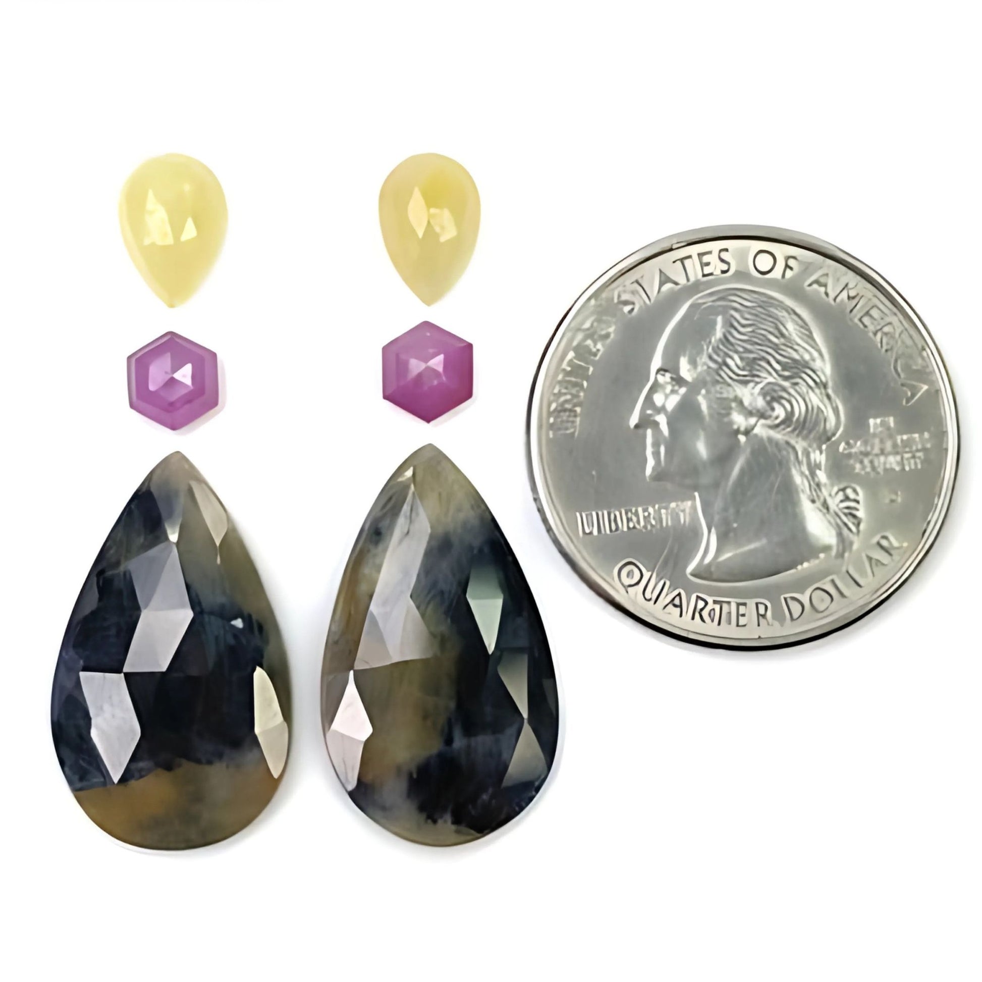 Flat Back Multi Sapphire Gemstone