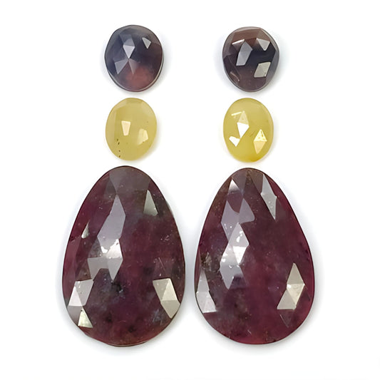 Facettierter Multi-Saphir-Edelstein