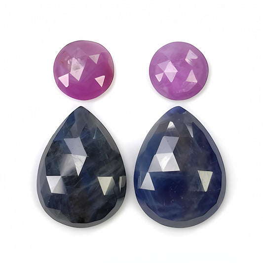 ファセット加工されたマルチサファイア宝石
