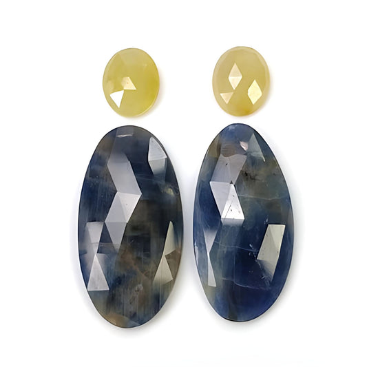 Pierre précieuse multi-saphir à dos plat