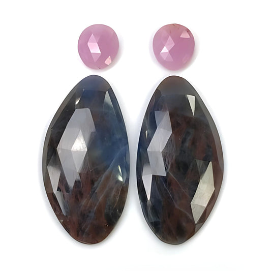 Tranches de rose multi-saphir coupées