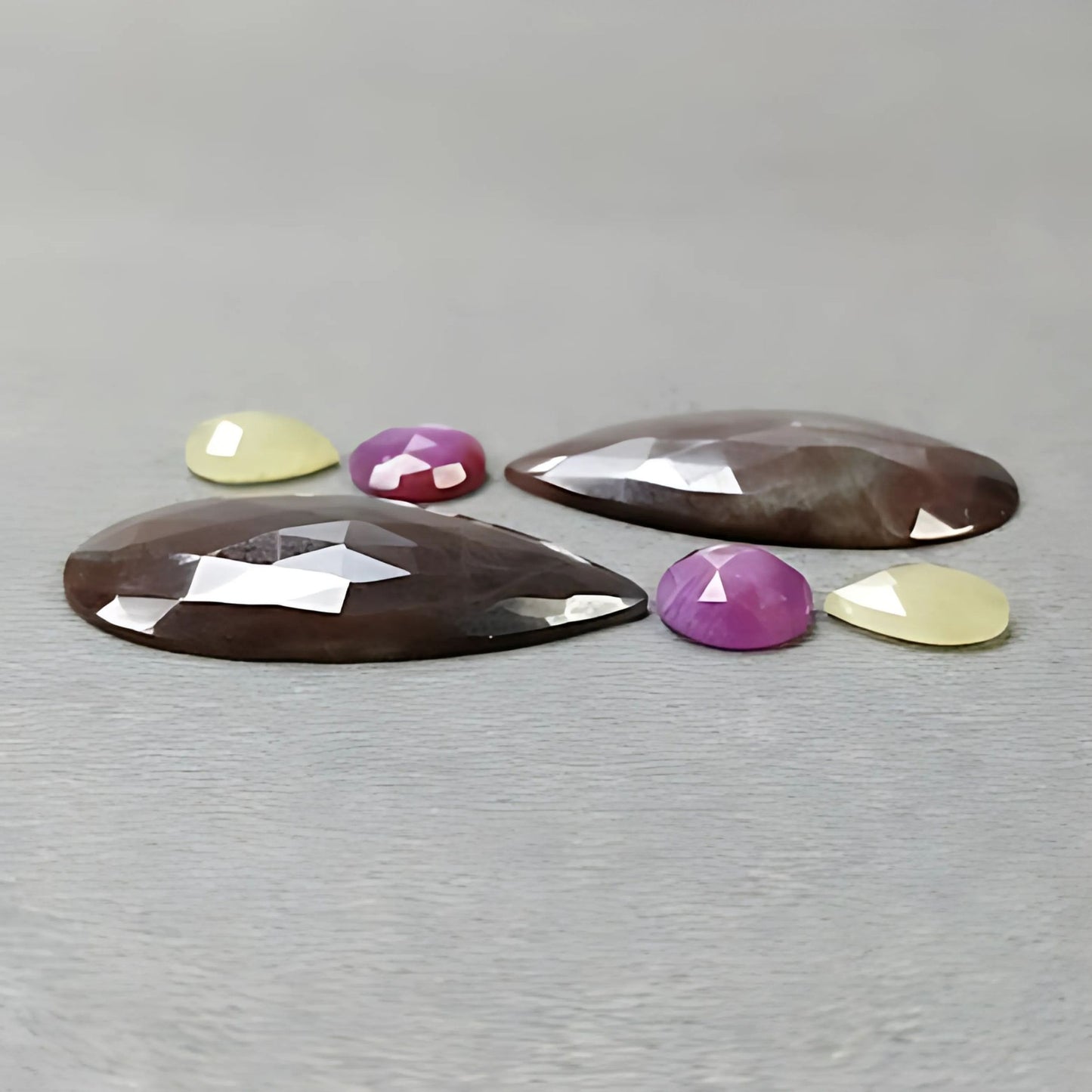 39.00cts Natural Untreated Multi Sapphire Gemstone Pear Shape Rose Cut Slices 6pcs