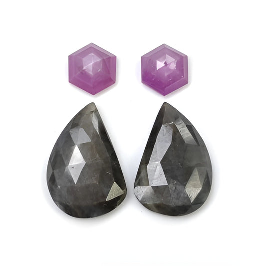 شرائح وردة الياقوت الرمادي المقطوعة