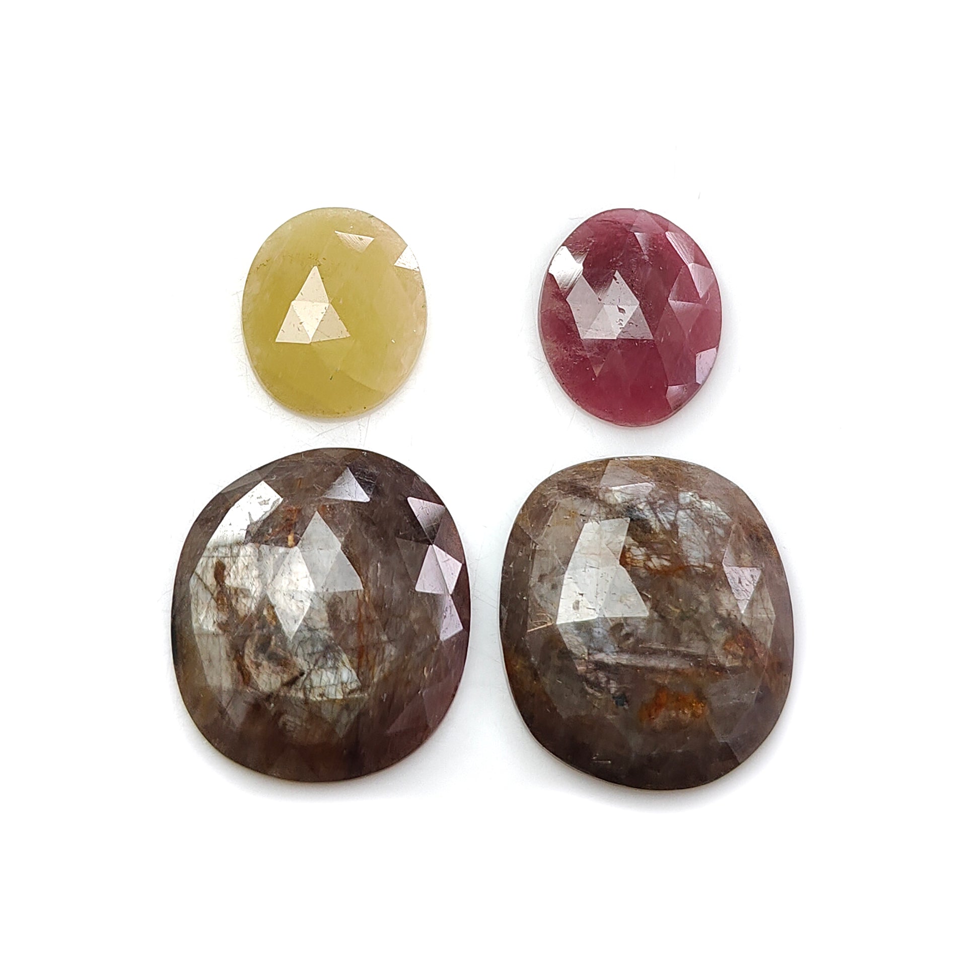 multi sapphire rose cut gemstone