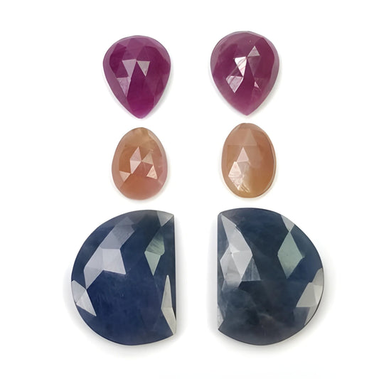 Piedra preciosa de zafiro múltiple facetada