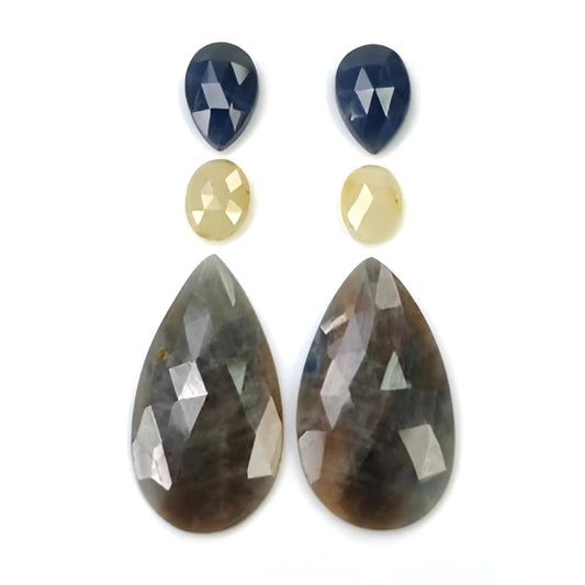 Multi Sapphire Rose Cut Slices