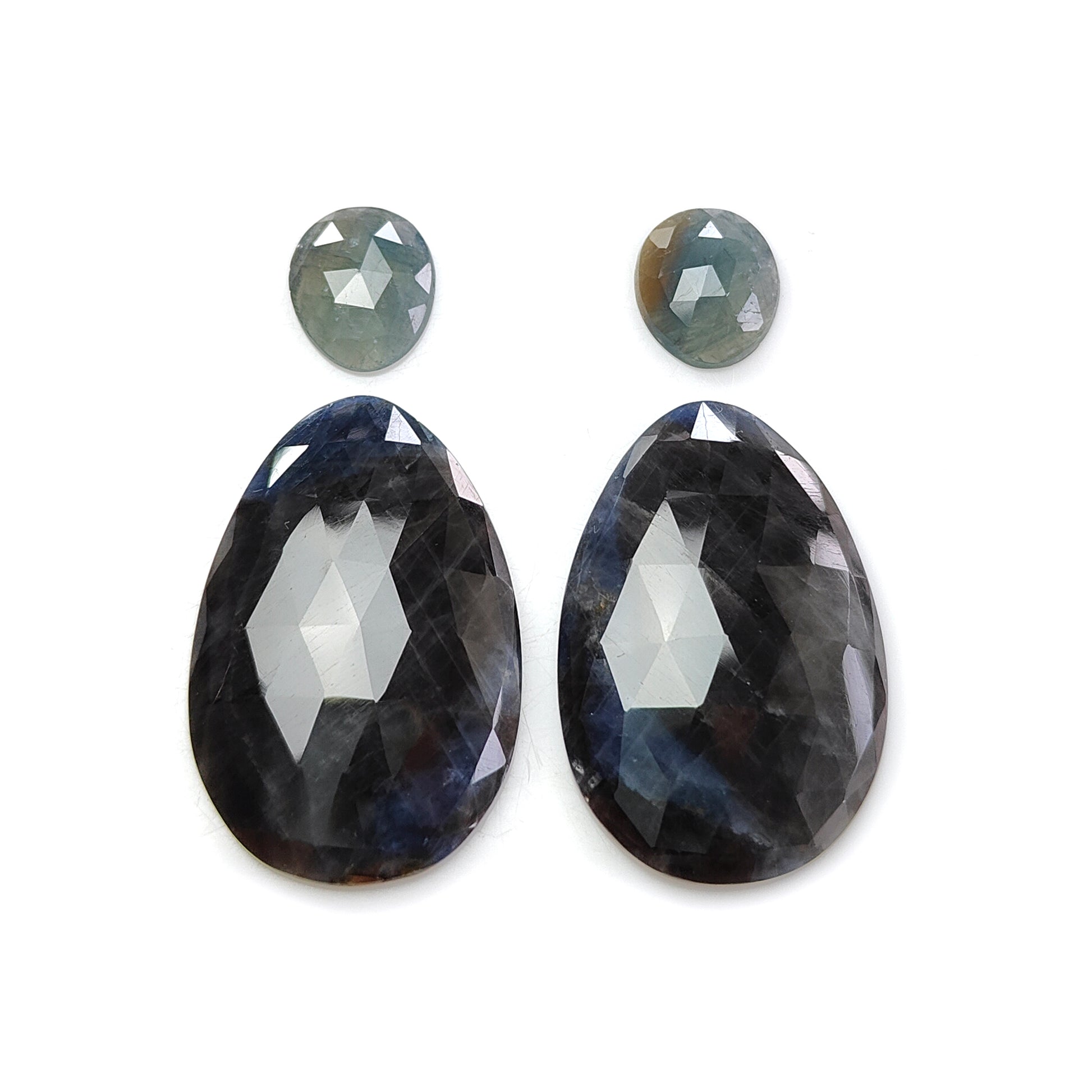 multi sapphire rose cut gemstone