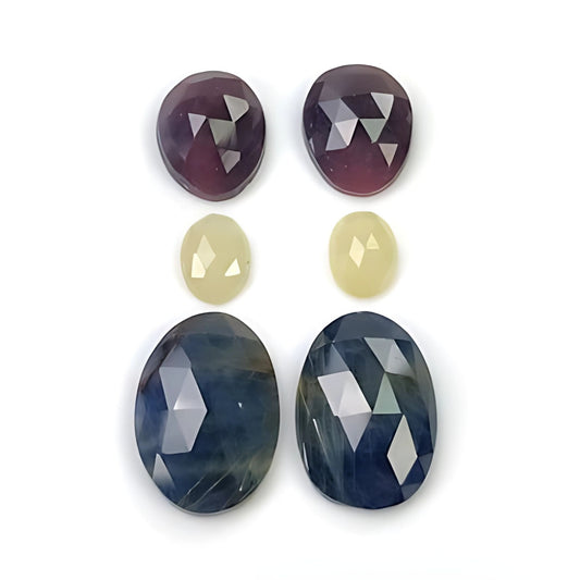 Tranches de rose multi-saphir coupées