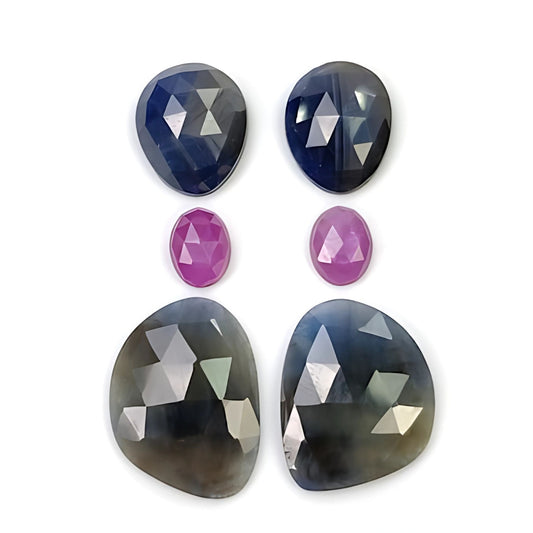 Piedra preciosa natural de zafiro múltiple