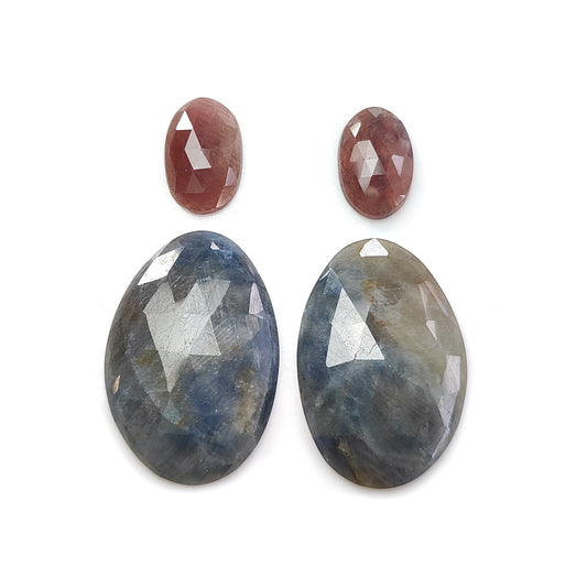 multi sapphire rose cut gemstone