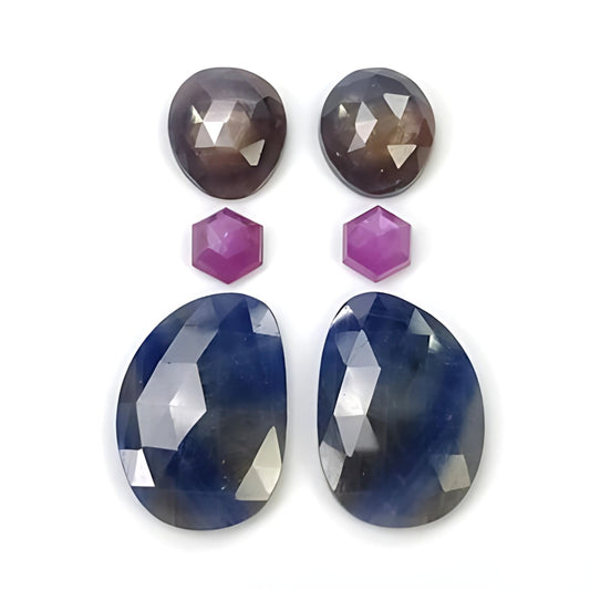 ファセット加工されたマルチサファイア宝石