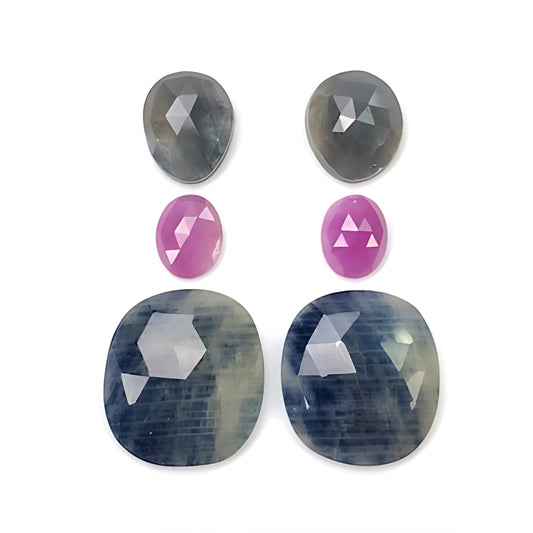 Pierre précieuse multi-saphir à facettes