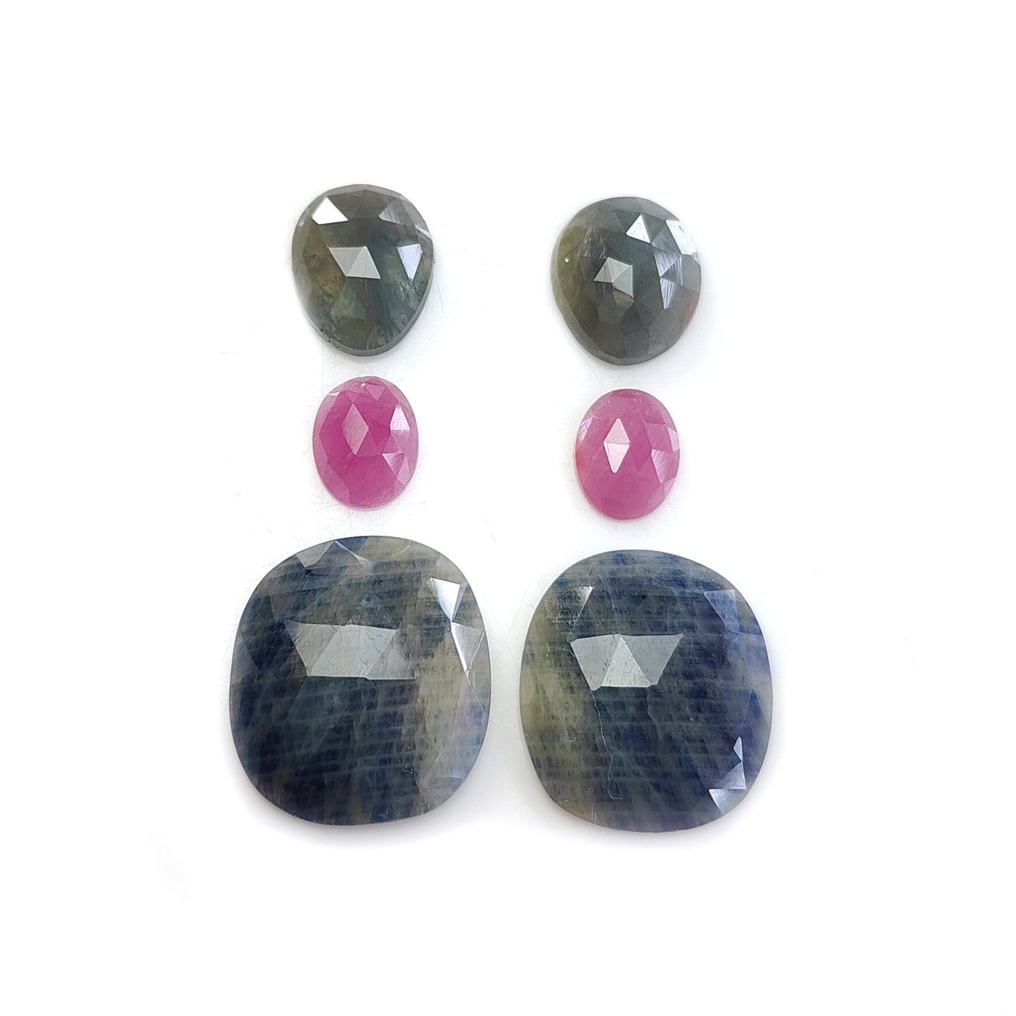 multi sapphire rose cut gemstone