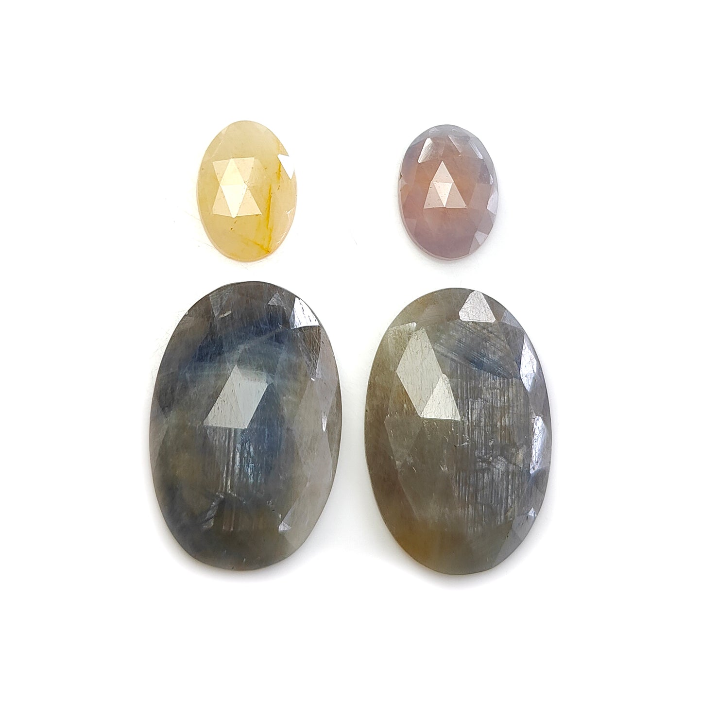 multi sapphire rose cut gemstone