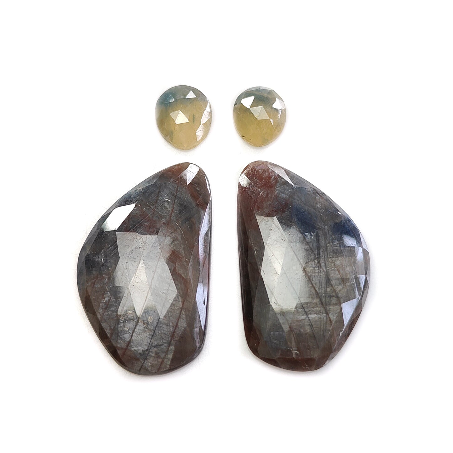 multi sapphire rose cut gemstone