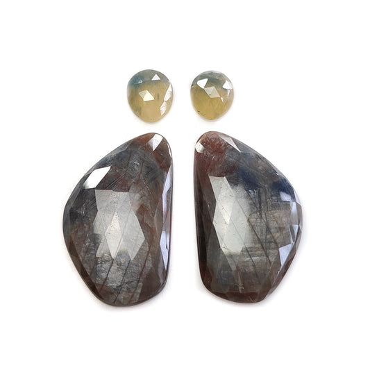 multi sapphire rose cut gemstone