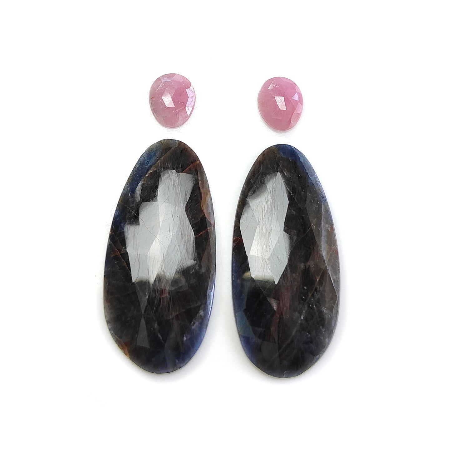 multi sapphire rose cut gemstone