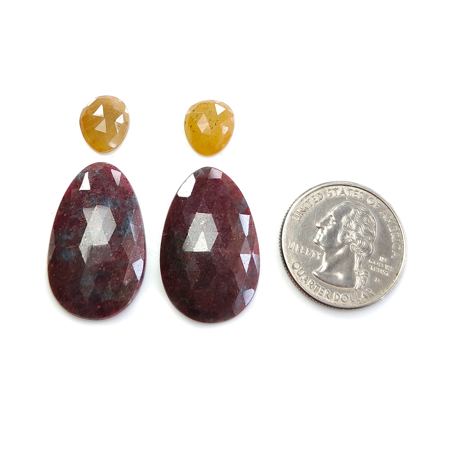 52.85cts Natural Untreated Multi Sapphire Gemstone Rose Cut Slices Fancy Shape 4pcs