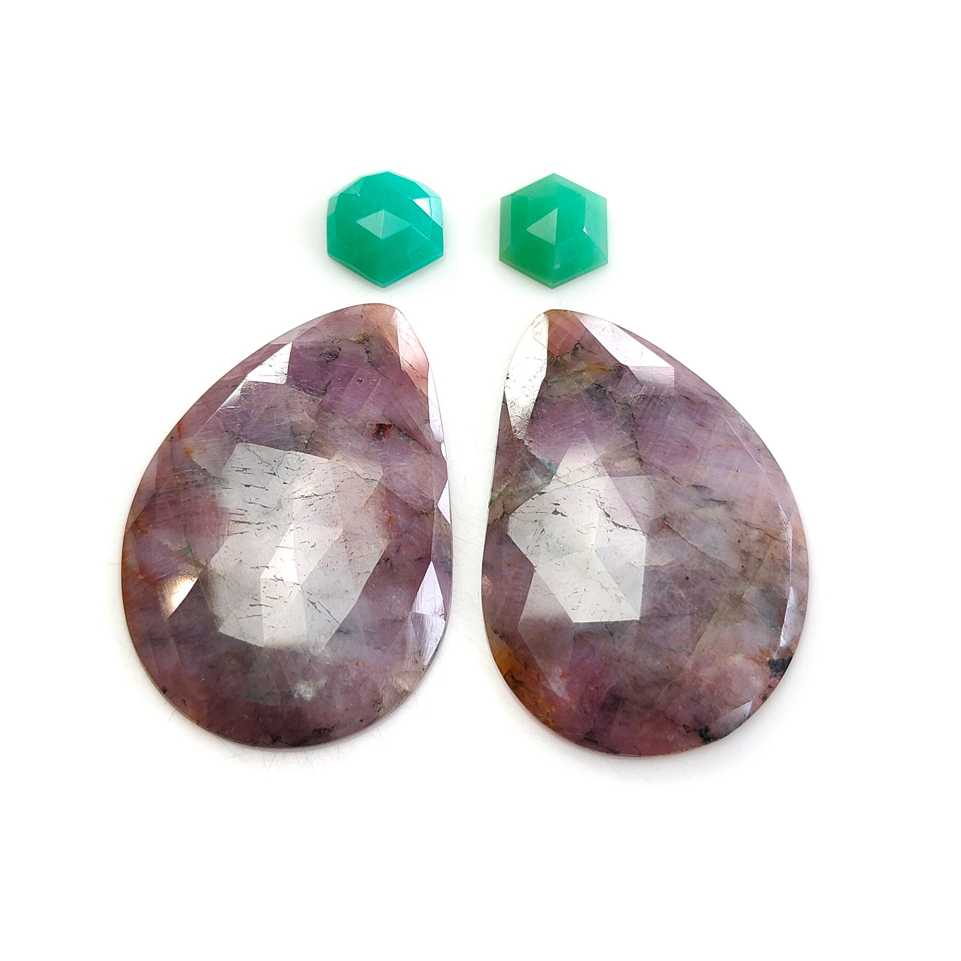 multi sapphire rose cut gemstone