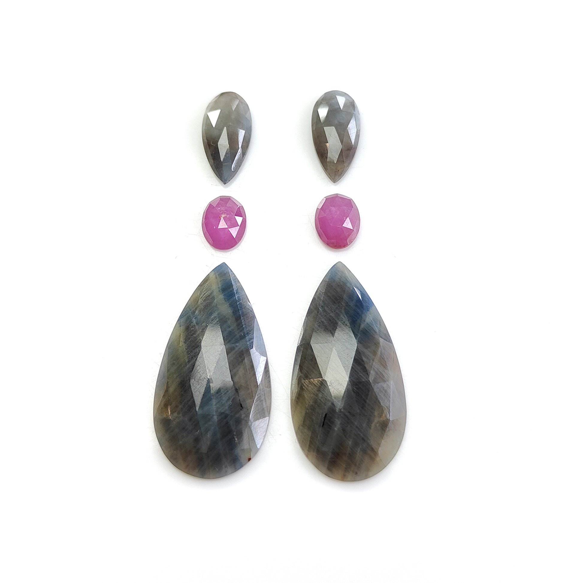 multi sapphire rose cut gemstone