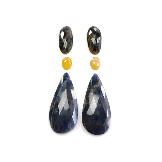 multi sapphire rose cut gemstone