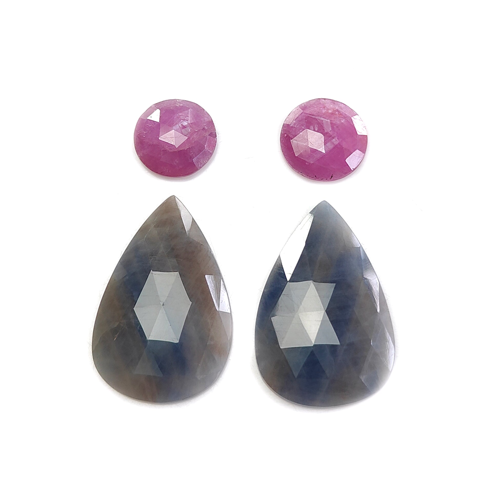 multi sapphire rose cut gemstone