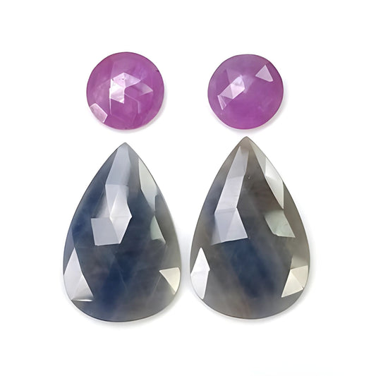 Rebanadas de rosa de zafiro múltiple