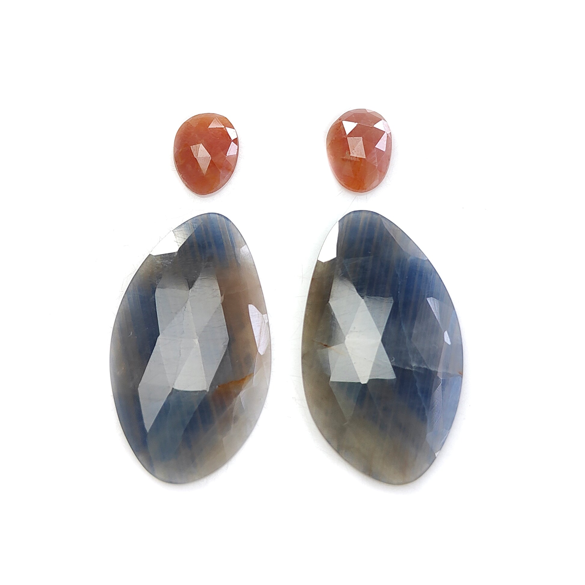 multi sapphire rose cut gemstone