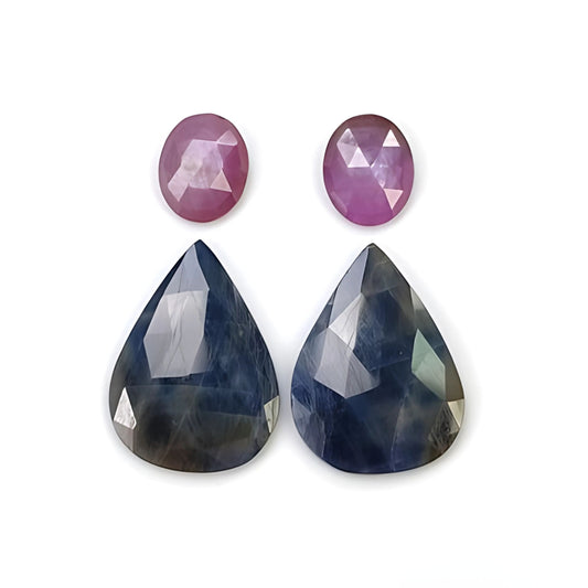 Tranches de rose multi-saphir coupées