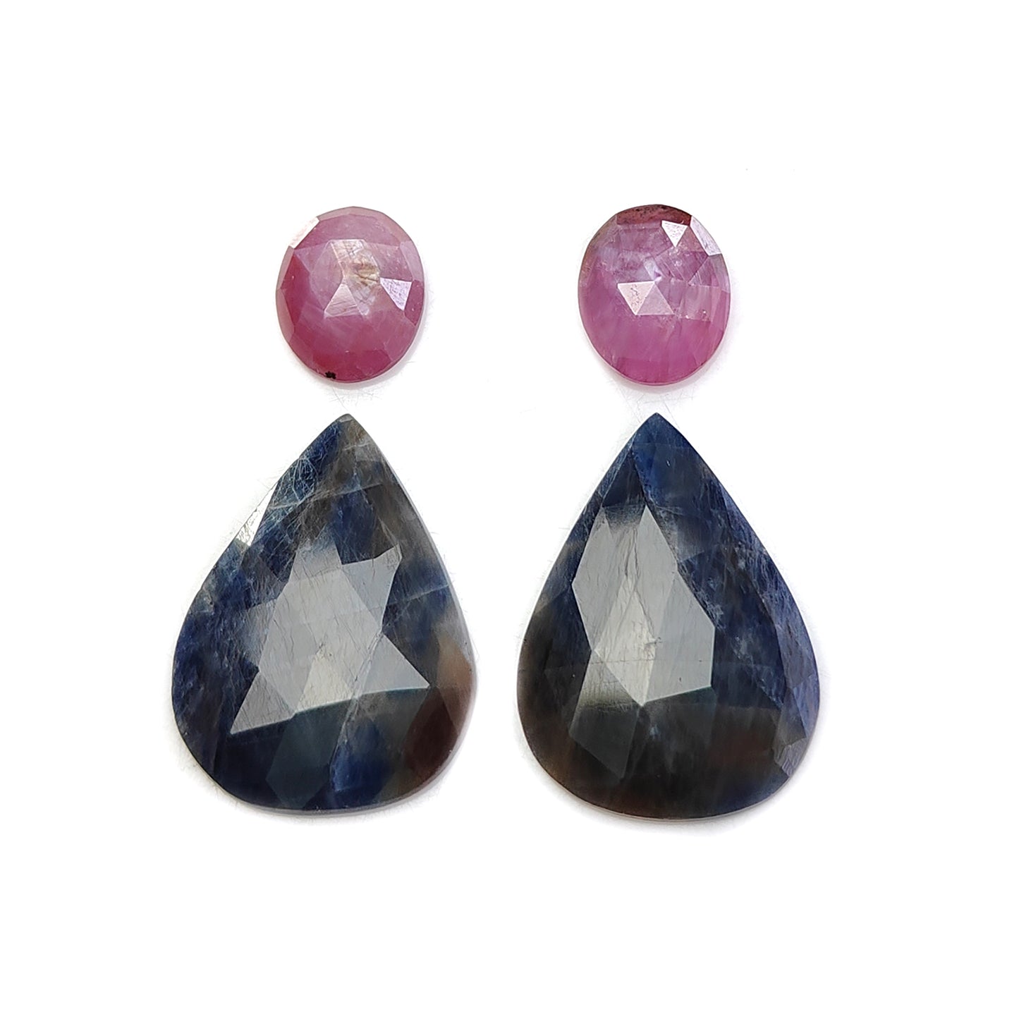 multi sapphire rose cut gemstone