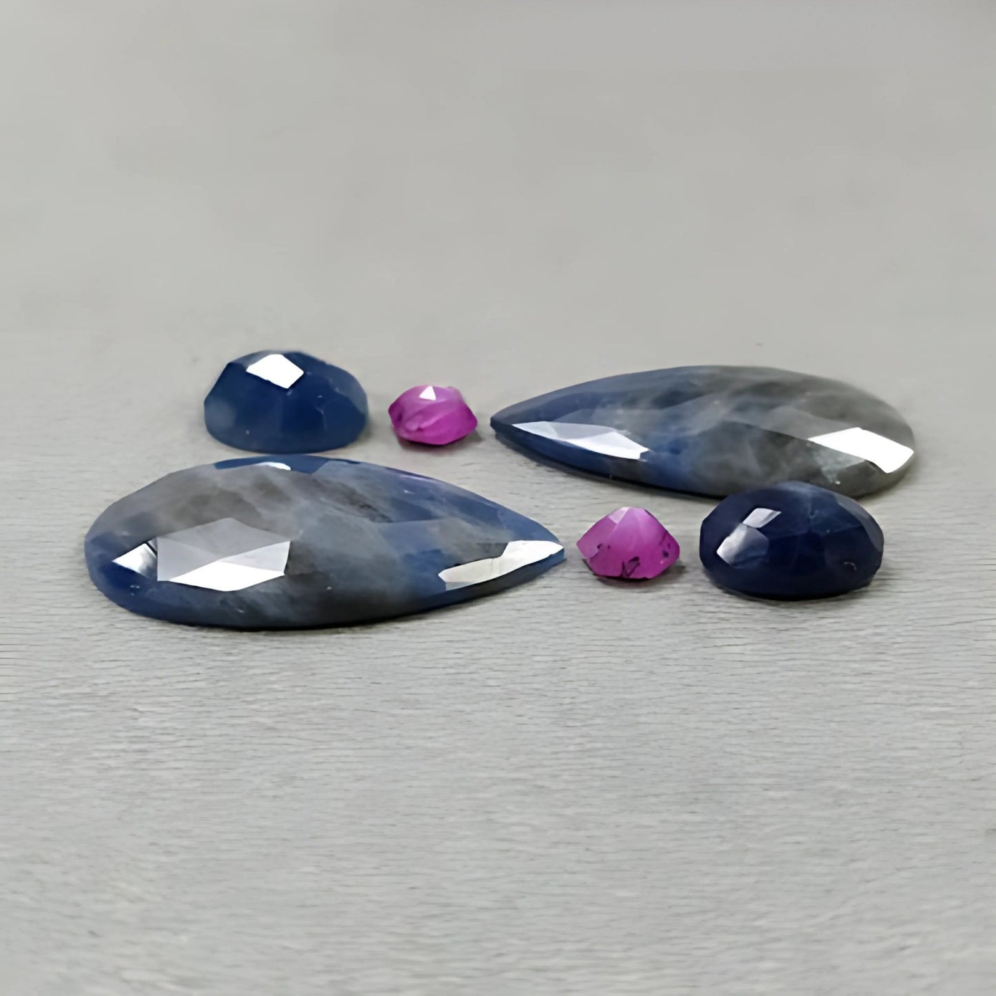 36.30cts Natural Untreated Multi Sapphire Gemstone Pear Shape Rose Cut Slices 6pcs