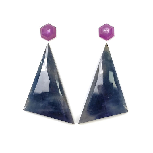 Mehrfarbiger Saphir im Rosenschliff