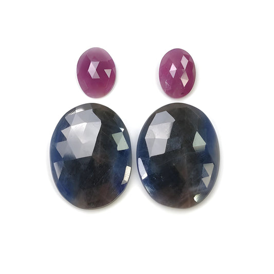 Fette di taglio a rosa con zaffiro multiplo