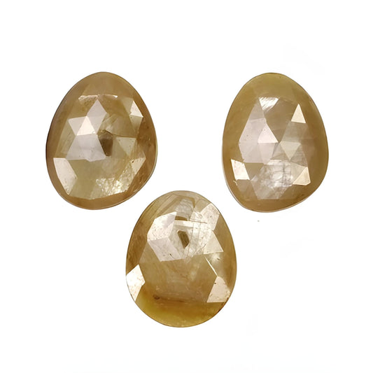 Fette di zaffiro arancione con dorso piatto