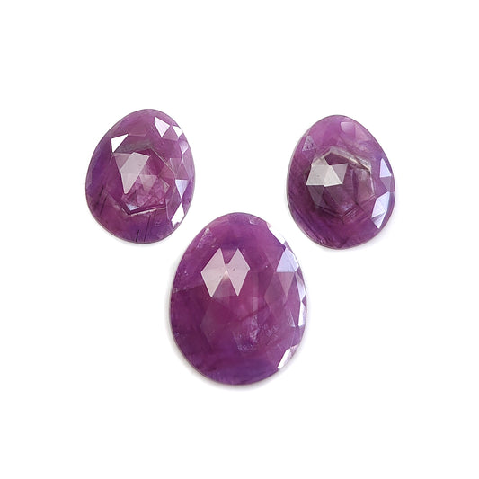 purple sapphire rose cut gemstone