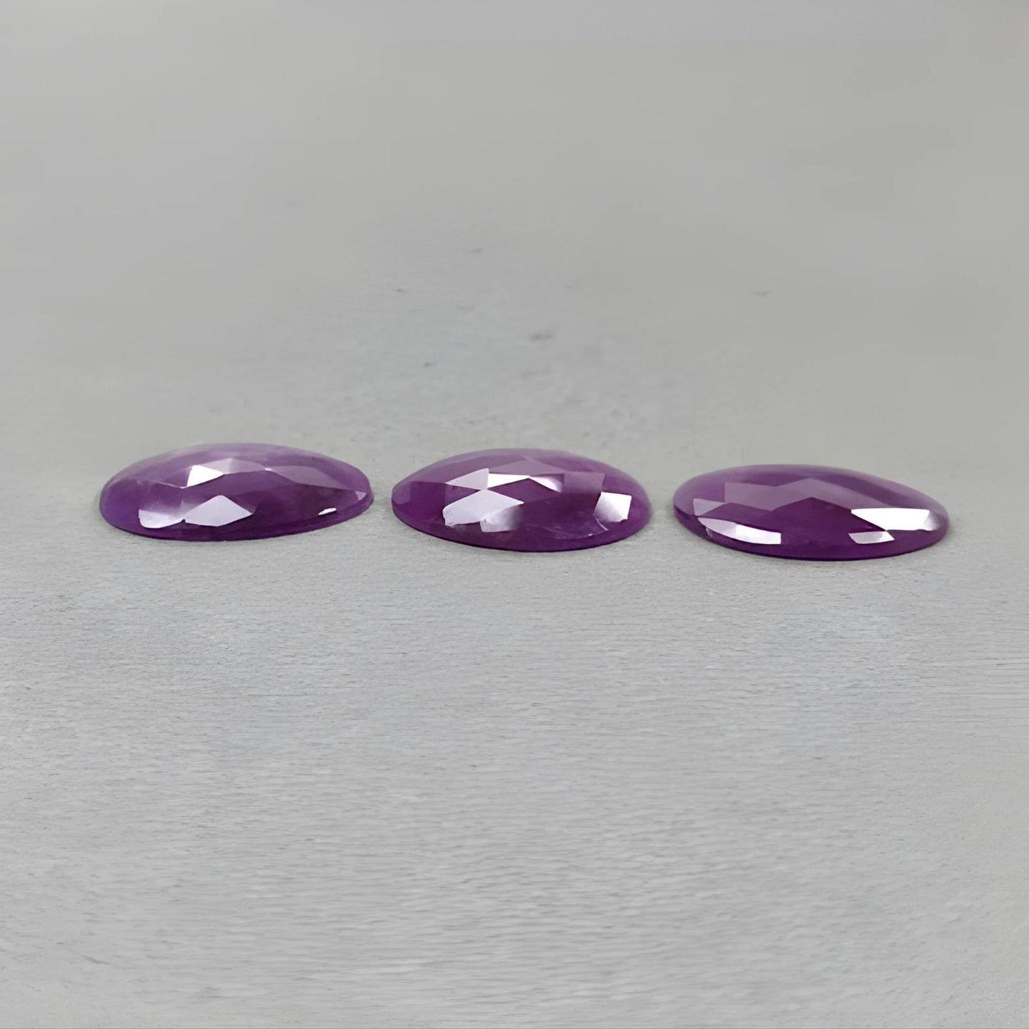 29.80cts Natural Untreated Purple Sapphire Gemstone Fancy Shape Rose Cut Slices 3pcs