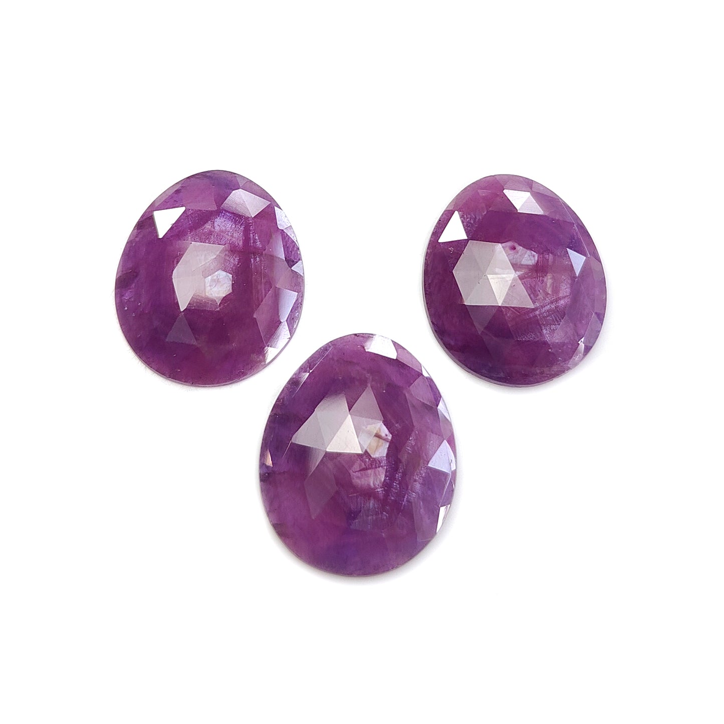 purple sapphire rose cut gemstone